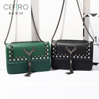 塞飞洛2018ins新款潮chiic女包链条包女麋鹿斜挎小方包韩版单肩包