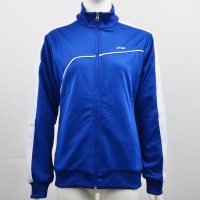 李宁（LI-NING）运动服女子训练运动透气开衫运动女外套羽毛球服 AWDJ728 蓝色