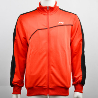 李宁（LI-NING）运动服男子训练运动透气开衫运动男外套羽毛球服 AWDJ951 红色