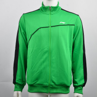 李宁（LI-NING）运动服男子训练运动透气开衫运动男外套羽毛球服 AWDJ951 绿色