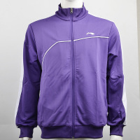 李宁（LI-NING）运动服男子训练运动透气开衫运动男外套羽毛球服 AWDJ951 紫色