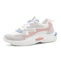 图思龙女士圆头系带拼色运动休闲女款鞋子