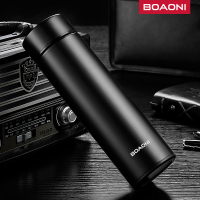 博奥尼保温杯316不锈钢商务保温杯男女士水杯子茶杯办公泡茶带茶隔 睿智黑 480ML