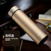 博奥尼保温杯316不锈钢商务保温杯男女士水杯子茶杯办公泡茶带茶隔 香槟金 480ML