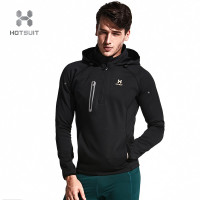 美国HOTSUIT正品秋冬新款男士连帽运动卫衣修身跑步健身卫衣外套