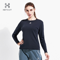 美国HOTSUIT后秀发汗系列2018秋季新款运动长袖修身圆领长袖健身上衣T恤女