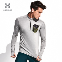 美国HOTSUIT后秀塑形系列男款长袖运动T恤春季吸湿排汗透气运动健身衣上衣