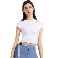 美国HOTSUIT黑标夏季运动短袖T恤女简约修身短上衣打底衫时尚漏脐装