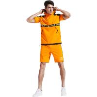 美国HOTSUIT后秀男士半开衫短袖发汗服夏季暴汗服健身套装