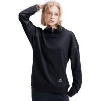 HOTSUIT秋季新品女宽松高领卫衣假两件拉链套头卫衣时尚保暖上衣