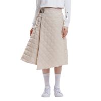 HOTSUIT棉裙女2019秋季新款A字型保暖过膝长裙飘带收腰显瘦一片裙