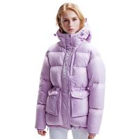 HOTSUIT羽绒服女2019新款防风保暖加厚外套修身收腰上衣