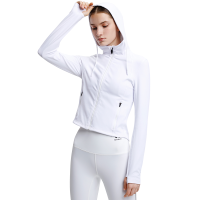HOTSUIT瑜伽衣女2020春季新款连帽修身显瘦短款运动塑形夹克外套