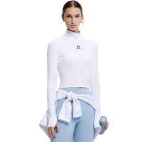 HOTSUIT健身衣春季新款女高领修身显瘦长袖露脐美背长袖上衣