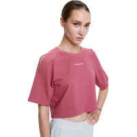 HOTSUIT短袖女2020春季新款短款露脐露肩蝙蝠袖休闲宽松透气T恤潮