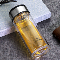 万象双层玻璃杯 女士家用办公户外水杯耐高温商务直身杯V97