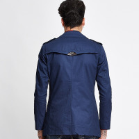 GRSAGA秋季休闲藏青色系风衣F11433302G