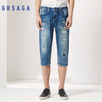 GRSAGA夏季休闲蓝色系牛仔裤11622329721