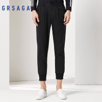 GRSAGA夏季休闲黑色系休闲裤11621128646