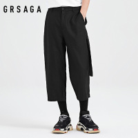 GRSAGA夏季休闲黑色系休闲裤11723328640