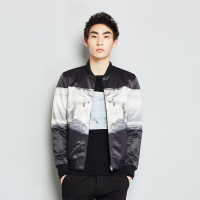 GRSAGA秋冬拼色男式印花系茄克印花系J21543448A