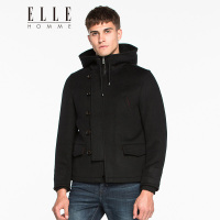 ELLEHOMME男装夹克秋冬新款时尚立领双排扣个性设计修身外套
