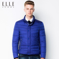 ELLEHOMME男装羽绒服男时尚立领修身短款保暖羽绒服秋冬新款蓝色