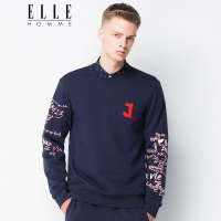 ELLEHOMME男装卫衣男时尚圆领套头字母印花长袖休闲卫衣春秋新款