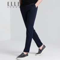 ELLEHOMME男装休闲裤男2018春夏新款时尚男士纯色修身休闲长裤