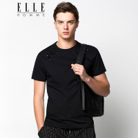 ELLEHOMME男装短袖T恤男时尚亮片刺绣圆领百搭T恤夏季新款