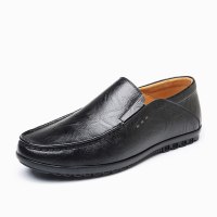 英伦时尚百搭休闲手抓纹牛皮手缝平底舒适真皮懒人一脚蹬乐福休闲鞋豆豆鞋单鞋潮