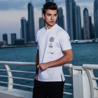 莫畏轻奢 夏装新品都市刺绣纯棉圆领修身男士短袖T恤