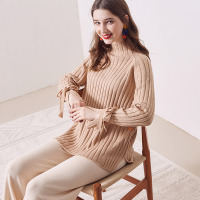 冬季半高领时尚套头女式毛衣时尚保暖毛衣
