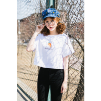 MolaLuna2018短款女士夏季女印花百搭短袖T恤女