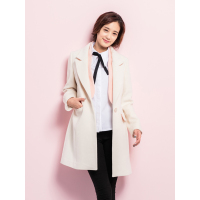 MolaLuna冬季女士拼接韩版收腰显瘦大衣 女