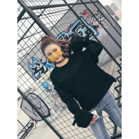 MolaLuna2018秋冬新款韩版潮长袖系带套头卫衣女士