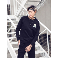 MolaLuna2018秋季套头宽松新款通用情侣印花卫衣男