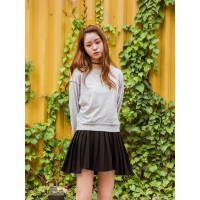 MolaLuna2018秋季新品学院长袖印花T恤女士