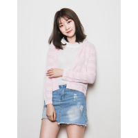 MolaLuna2018夏条纹修身轻薄防晒开衫毛针织衫女士