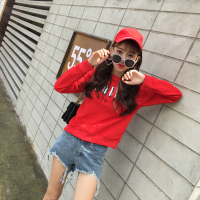 MolaLuna2018秋季新品学院印花韩版长袖套头卫衣女士