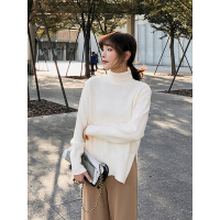 2018新款韩版慵懒风套头高领毛衣chic宽松网红针织毛衫