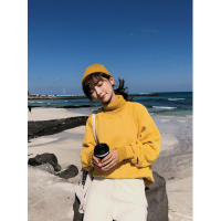 加绒卫衣女2018新款秋冬季韩版宽松假两件高领长袖学生上衣