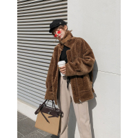chic羊羔毛2018冬季新款韩版加厚机车外套女F5588