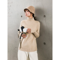 2018秋冬季新款高领毛衣慵懒风宽松套头上衣针织衫F5589