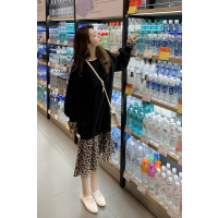 2018新款冬季中长款慵懒假两件拼接加绒卫衣女连衣裙卫衣裙F5657