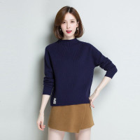 EUDON CHOI女款纯色百搭通勤套头打底针织衫毛衣