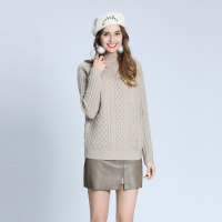 休闲韩版麻花宽松短款套头针织衫