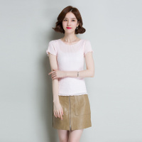 简约气质百搭纯色套头打底衫短袖薄款针织衫