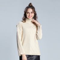 秋冬新款BF风慵懒高领针织上衣