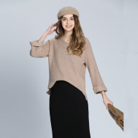 韩版时尚针织两件套宽松上衣纯色半身裙
